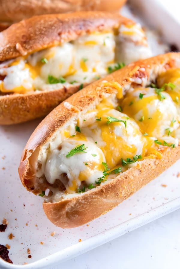 Crockpot BBQ Meatball Subs cover