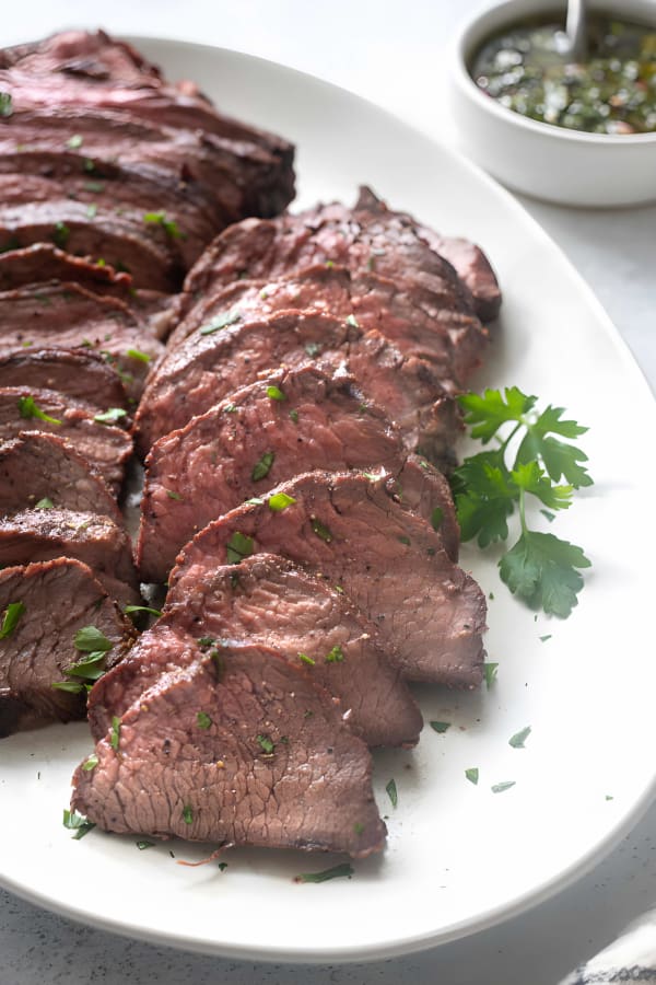 Grilled Tri Tip Roast with Santa Maria Rub & Chimichurri Sauce cover