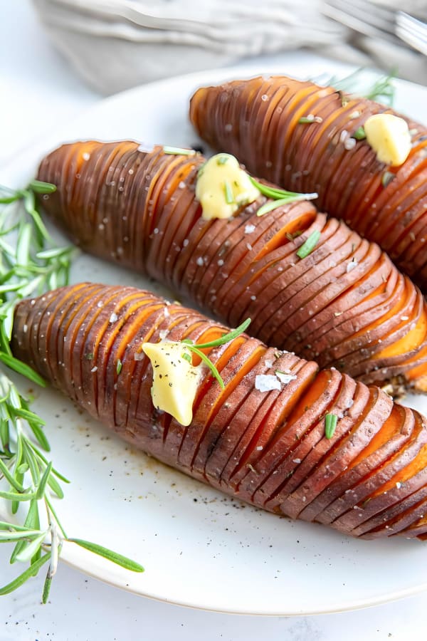Hasselback Sweet Potatoes cover