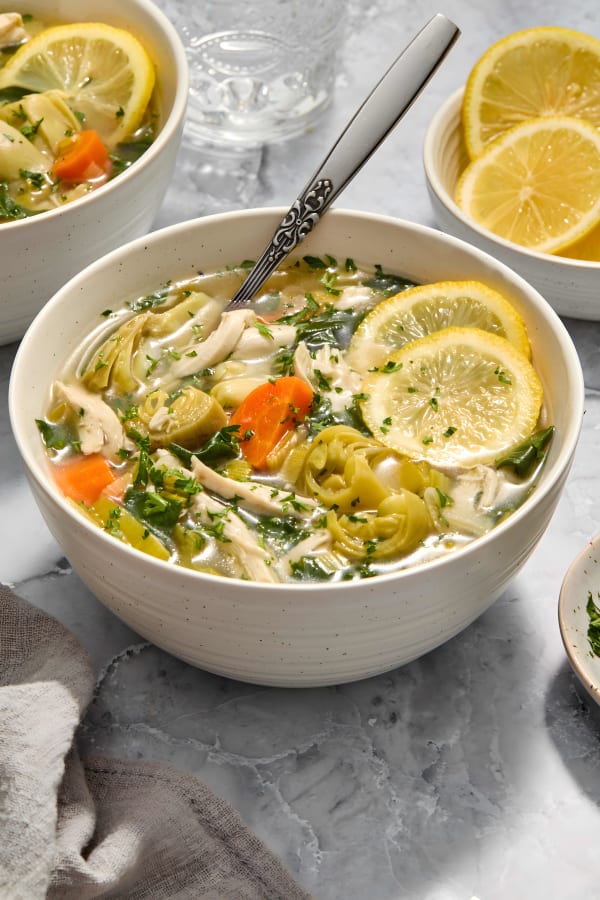 Slow Cooker Lemon Chicken Artichoke Soup cover