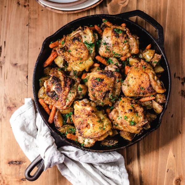 Cast-Iron Skillet Chicken and Vegetables Dinner cover