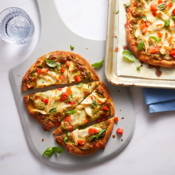 Chicken Pesto Naan Pizzas cover