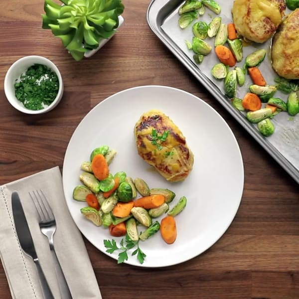 Sheet Pan Honey Mustard Pork Chops with Roasted Veggies cover