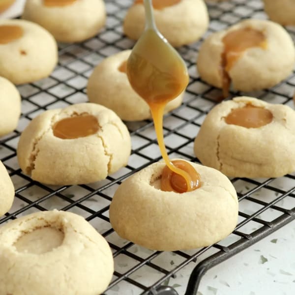 Salted Caramel Thumbprint Cookies cover