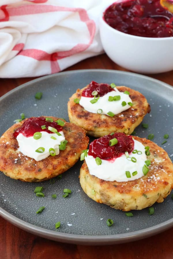Loaded Mashed Potato Cakes with Leftover Turkey and Sides cover