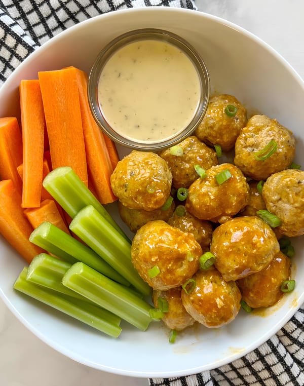 Dairy Free Buffalo Chicken Meatballs cover