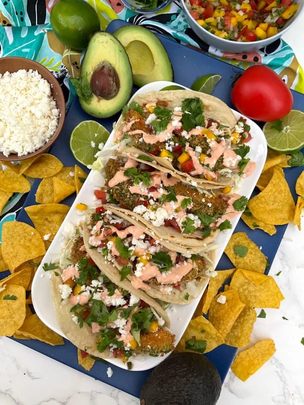 Crispy Avocado Tacos with Mango Salsa cover