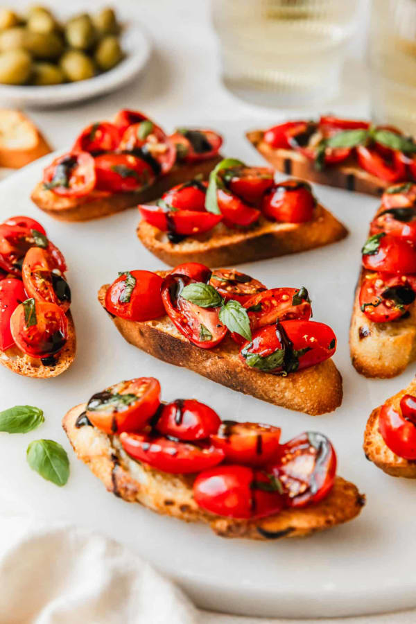 Gorgeous Tomato Bruschetta on Garlicky Crostini cover