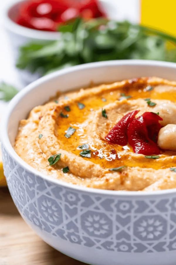 Roasted Red Pepper Hummus cover