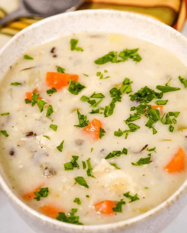 Slow Cooker Creamy Chicken Wild Rice Soup cover