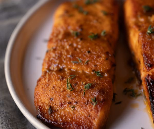Air-Fryer Salmon with Maple Mustard Glaze cover