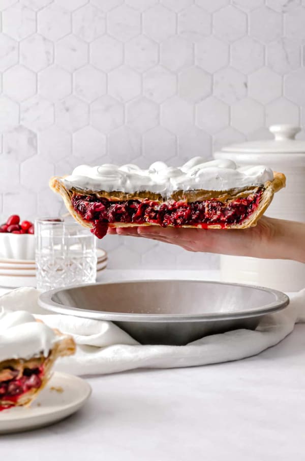 Ginger Molasses Cranberry Pie with Swiss Meringue cover