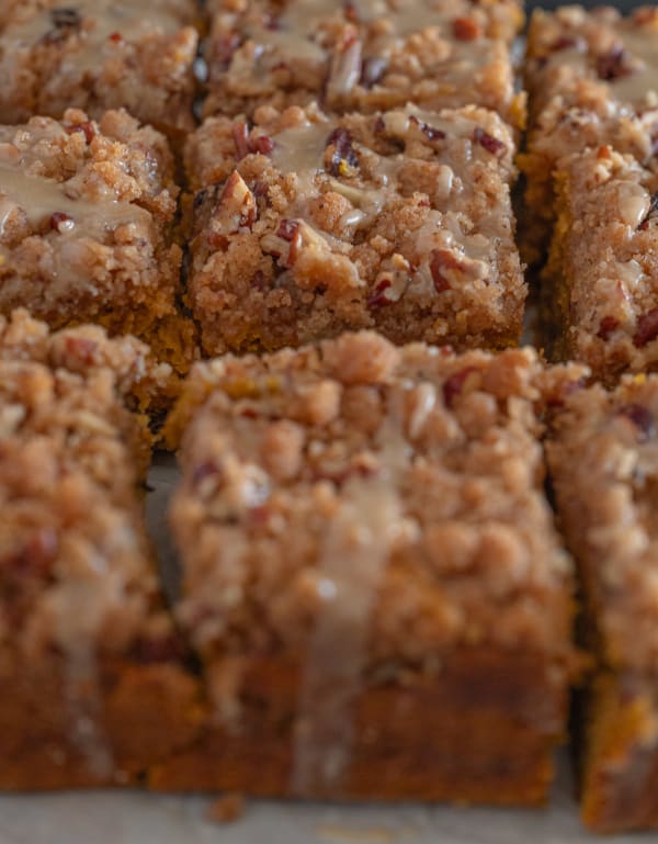 Pumpkin Pecan Coffee Cake with Brown Butter Streusel and Maple Icing cover