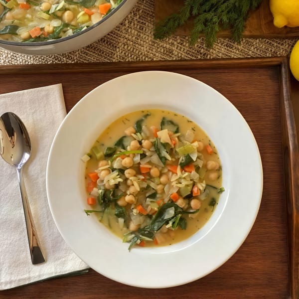 Lemony Chickpea Orzo Soup cover