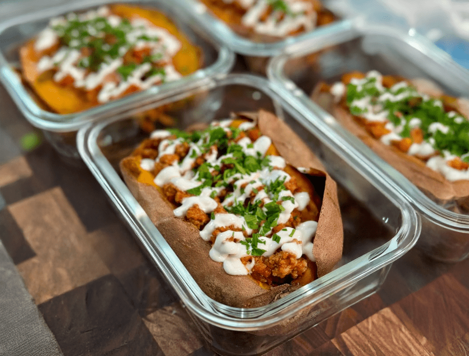 High-Protein Turkey Stuffed Sweet Potatoes