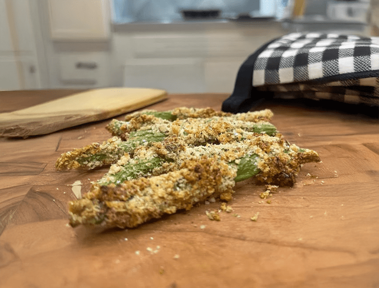 Crispy Baked Green Bean Fries with High-Protein Ranch
