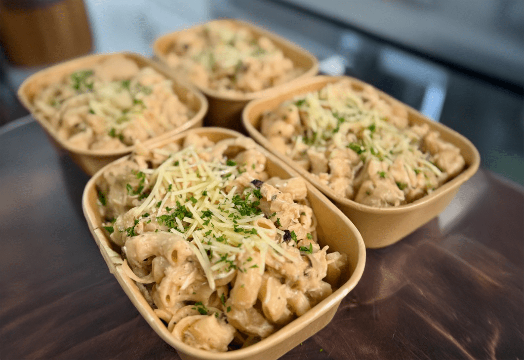 High Protein Shredded Chicken Alfredo Meal Prep