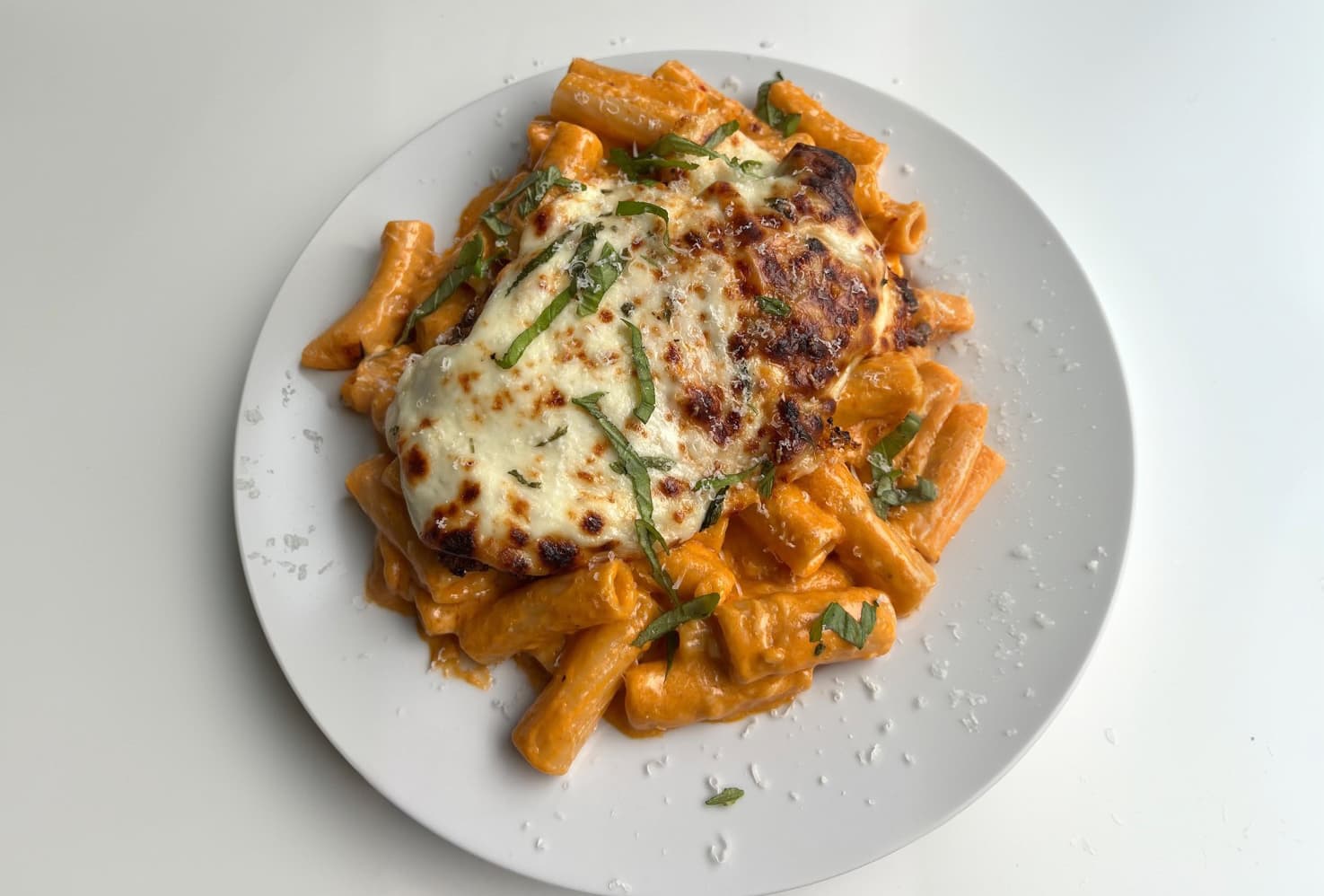 Chicken Parmesan with Vodka Sauce Pasta
