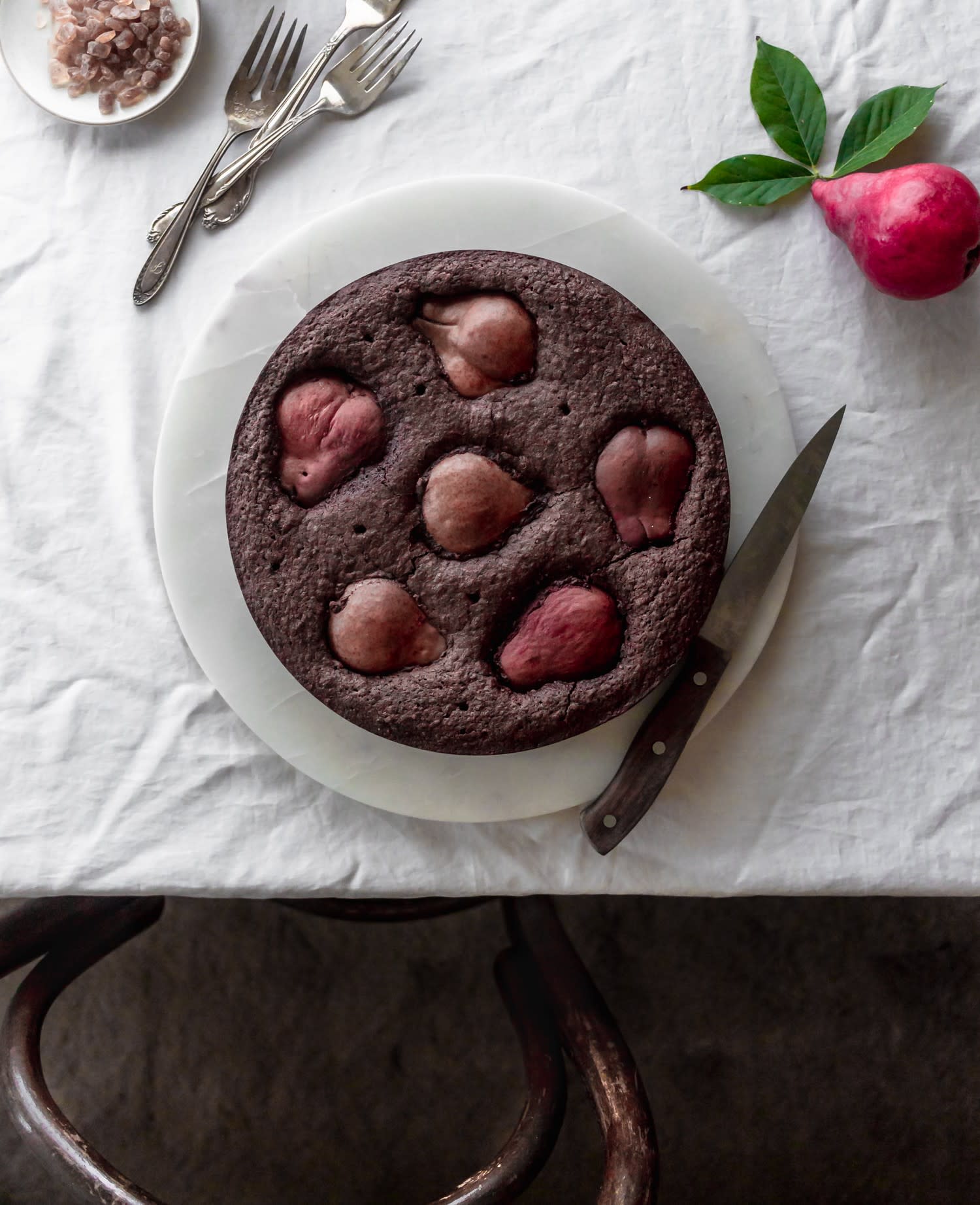 Chocolate Hazelnut Pear Cake + Maple Cream