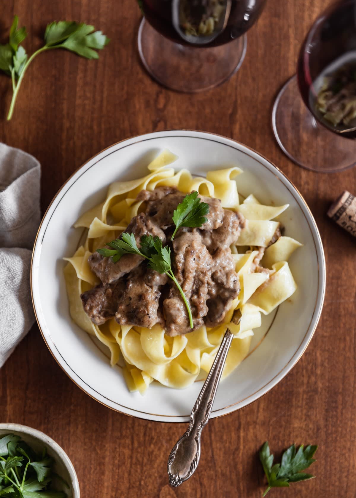 Beef Stroganoff With Shallots & Brandy