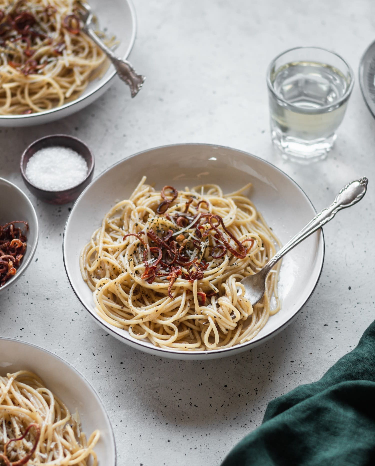 Cacio E Pepe With Fried Shallots