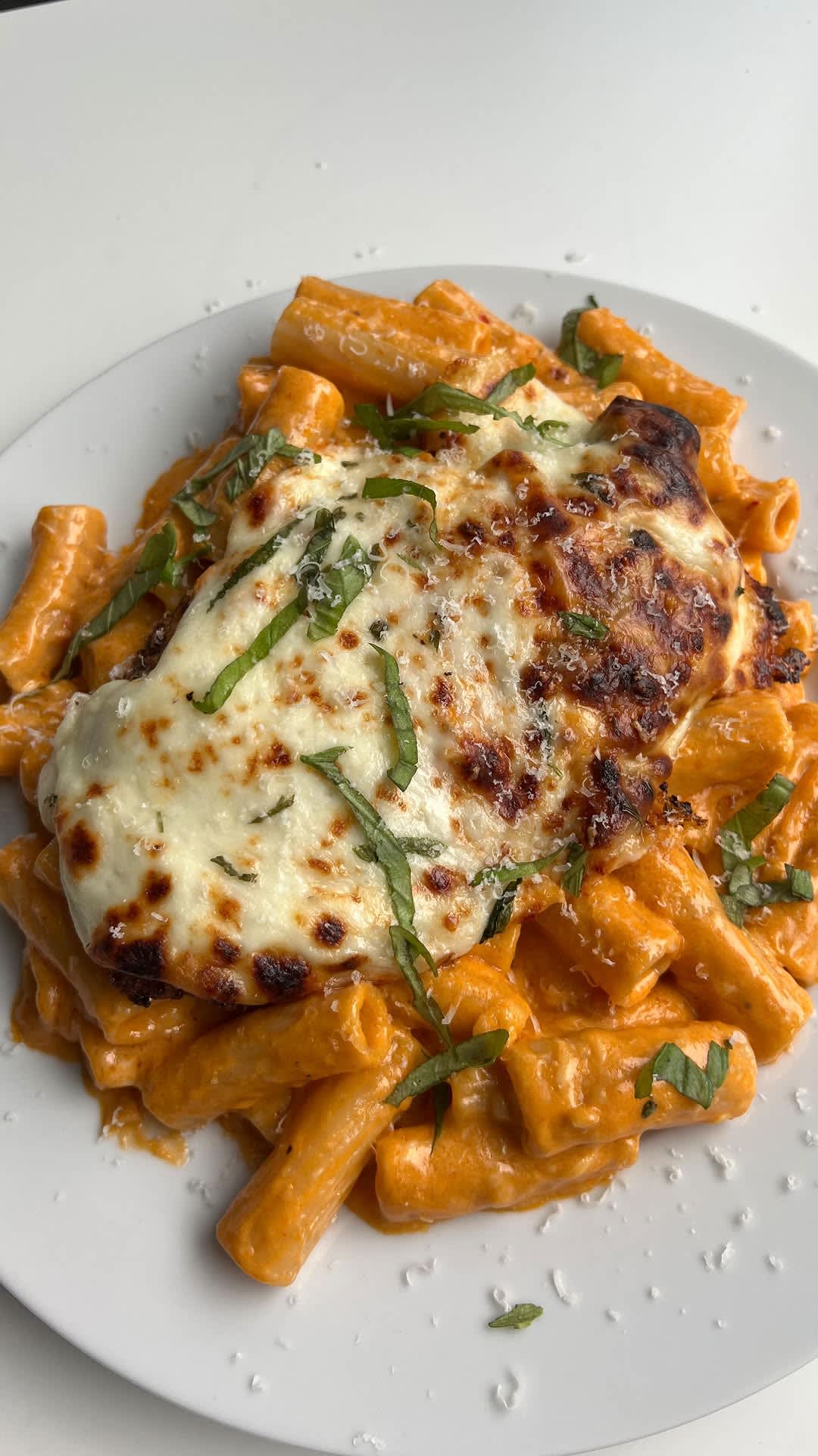 Chicken Parmesan with Vodka Sauce Pasta