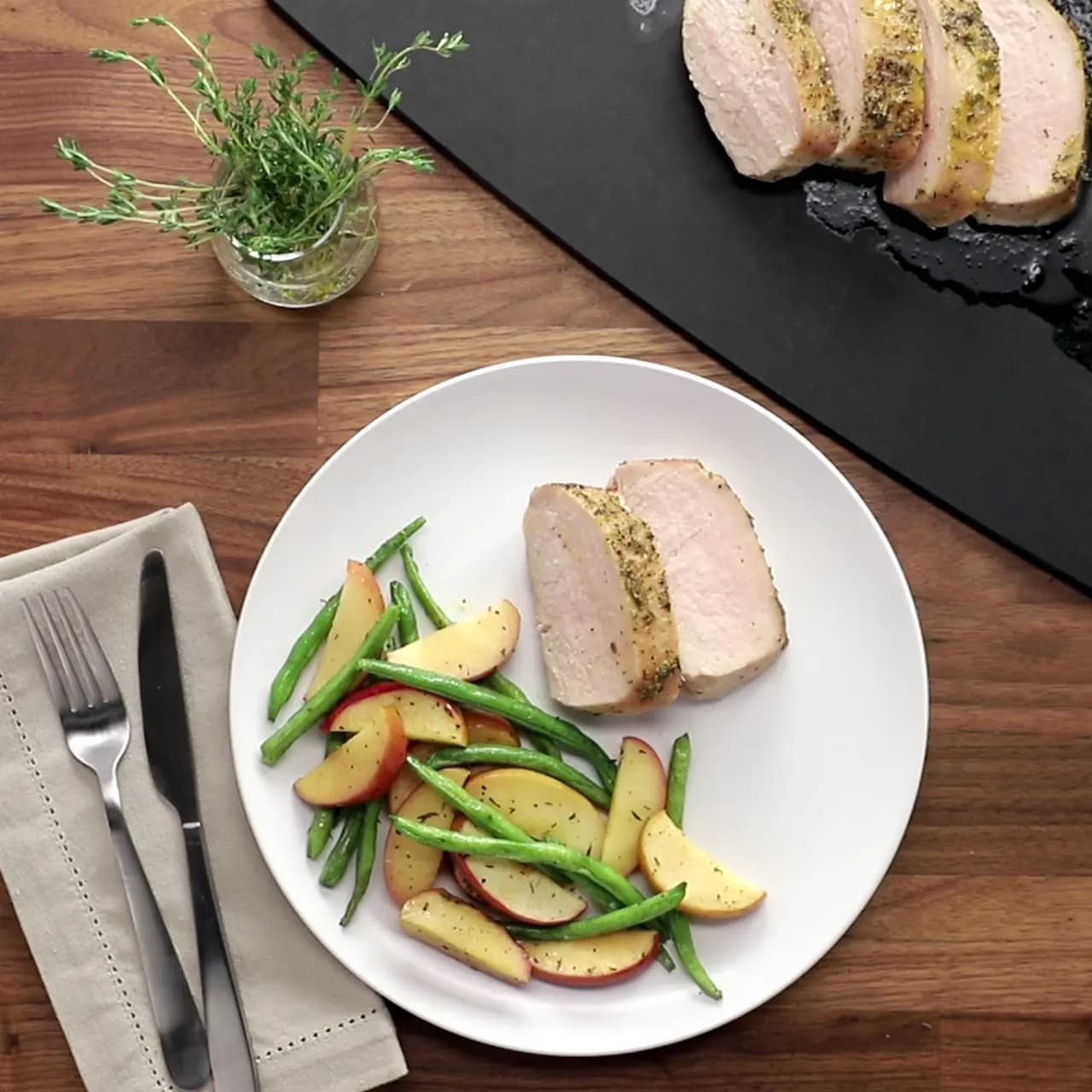 One-Pan Maple-Dijon Apple Pork Loin