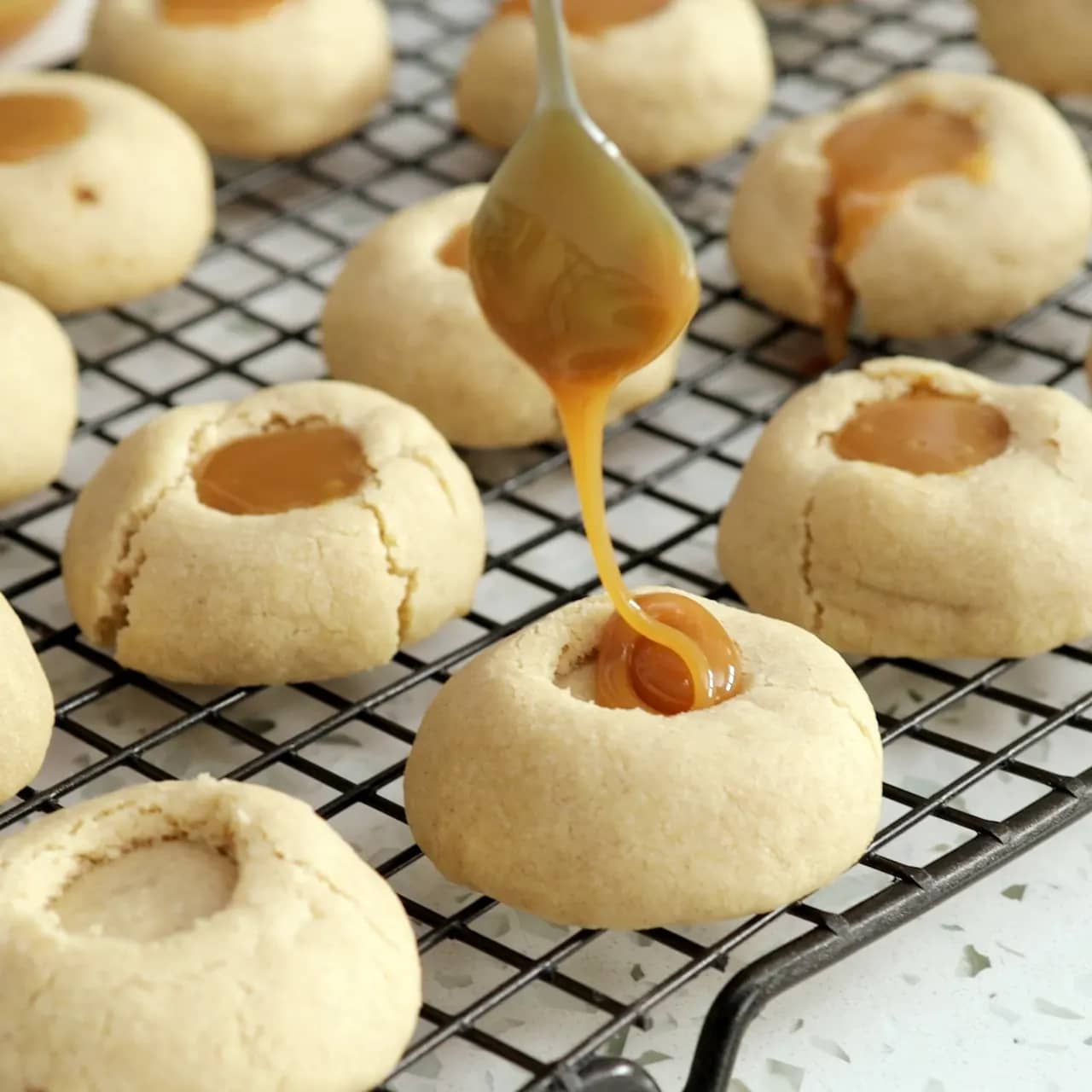Salted Caramel Thumbprint Cookies