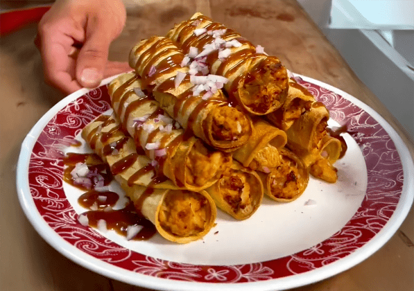 High Protein BBQ Chicken Taquitos