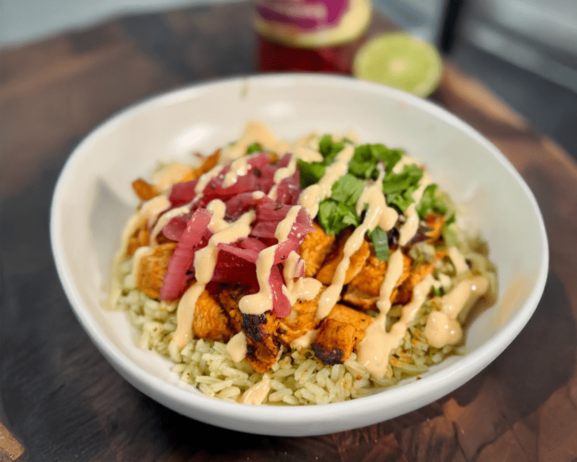 High-Protein Chicken Al Pastor Bowls