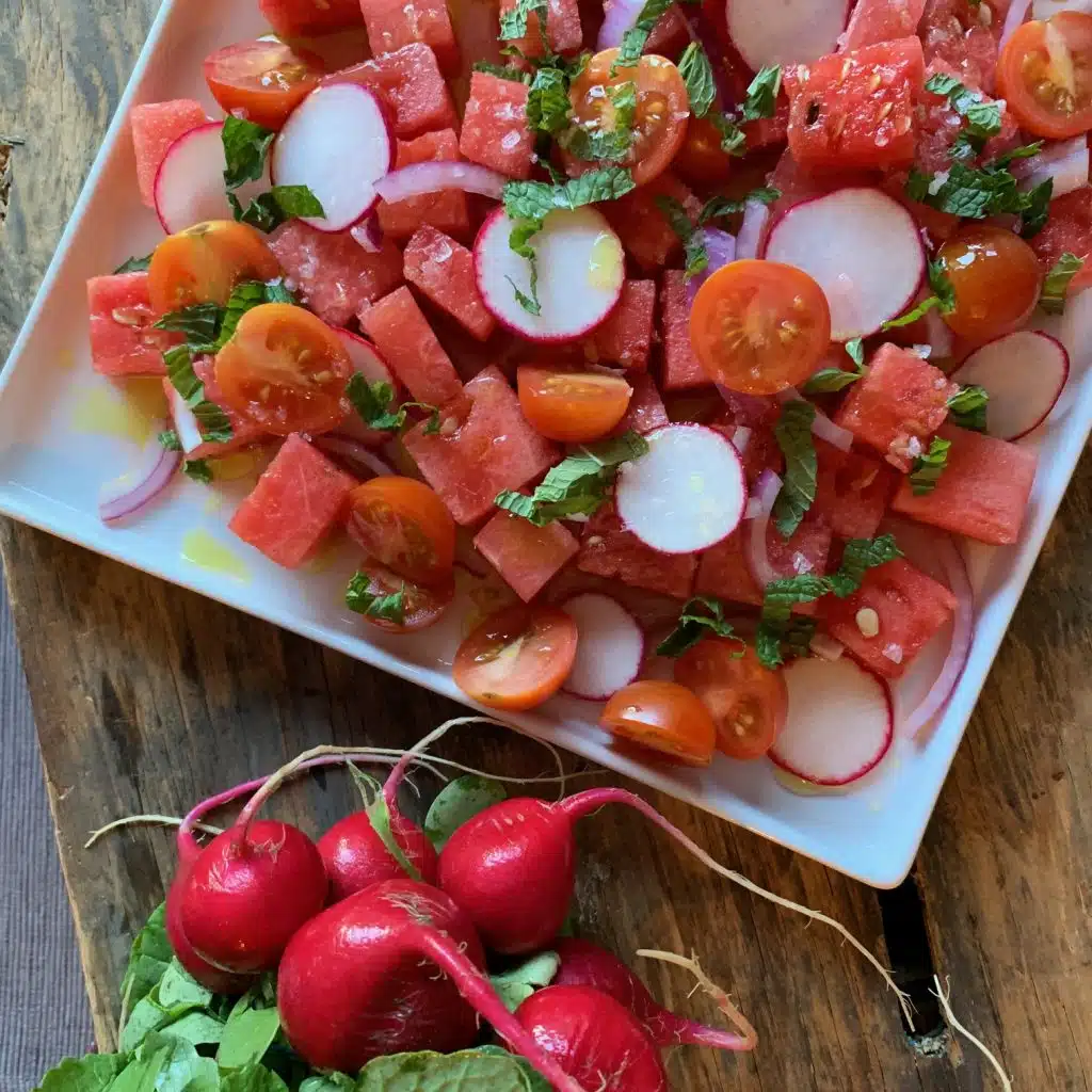 Easy Watermelon, Tomato & Radish Salad Reed Dunn Portrait
