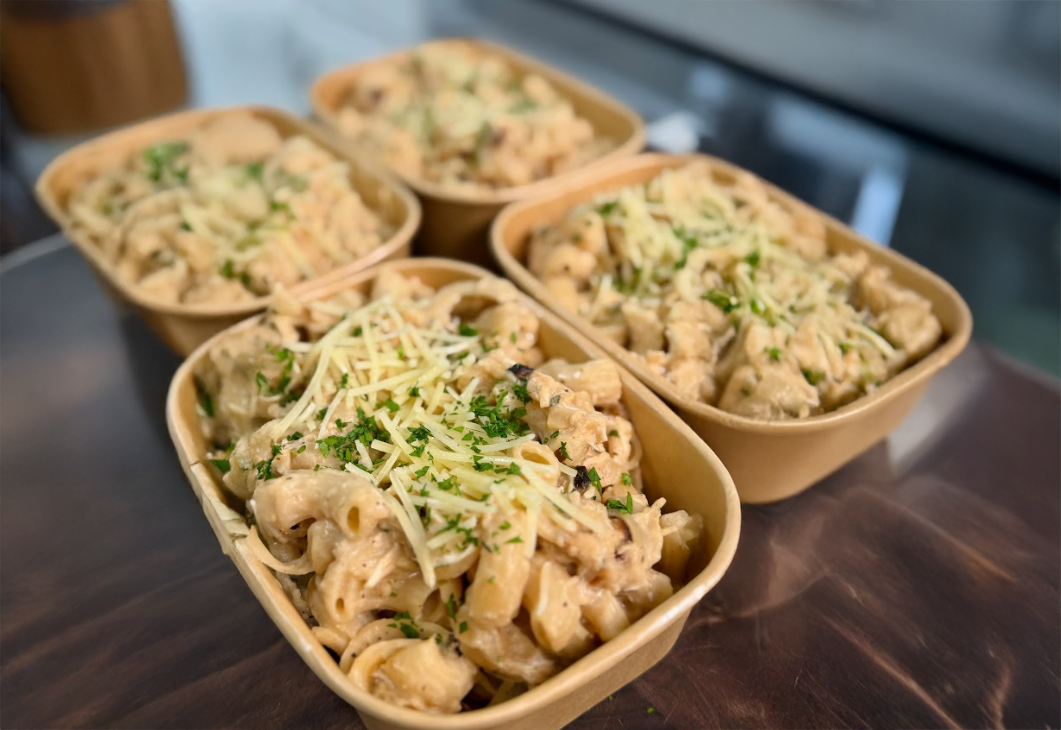 High Protein Shredded Chicken Alfredo Meal Prep