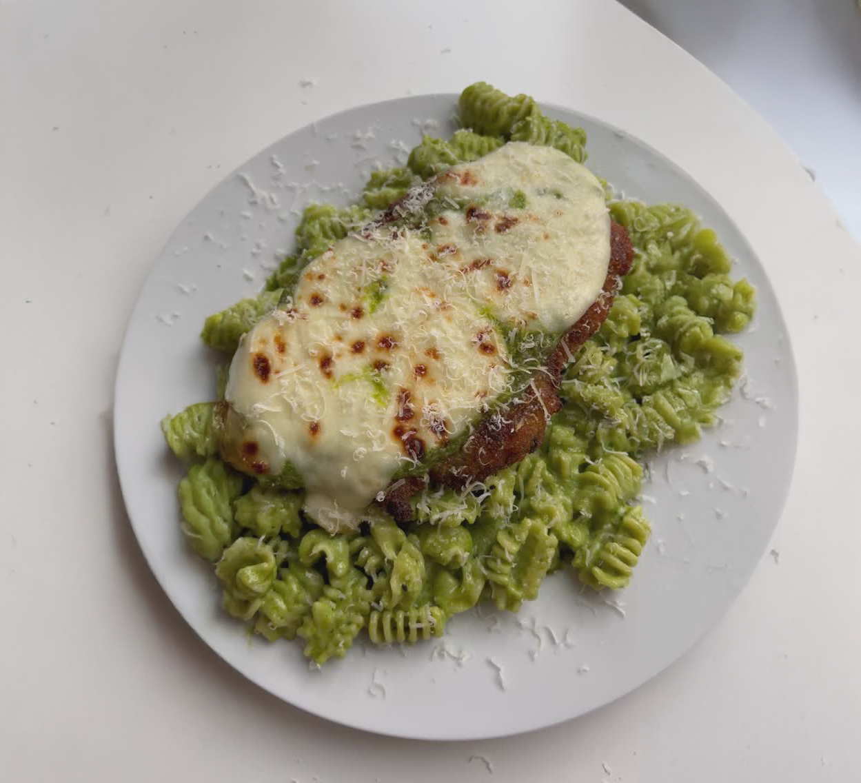 Pesto Chicken Parmesan Pasta