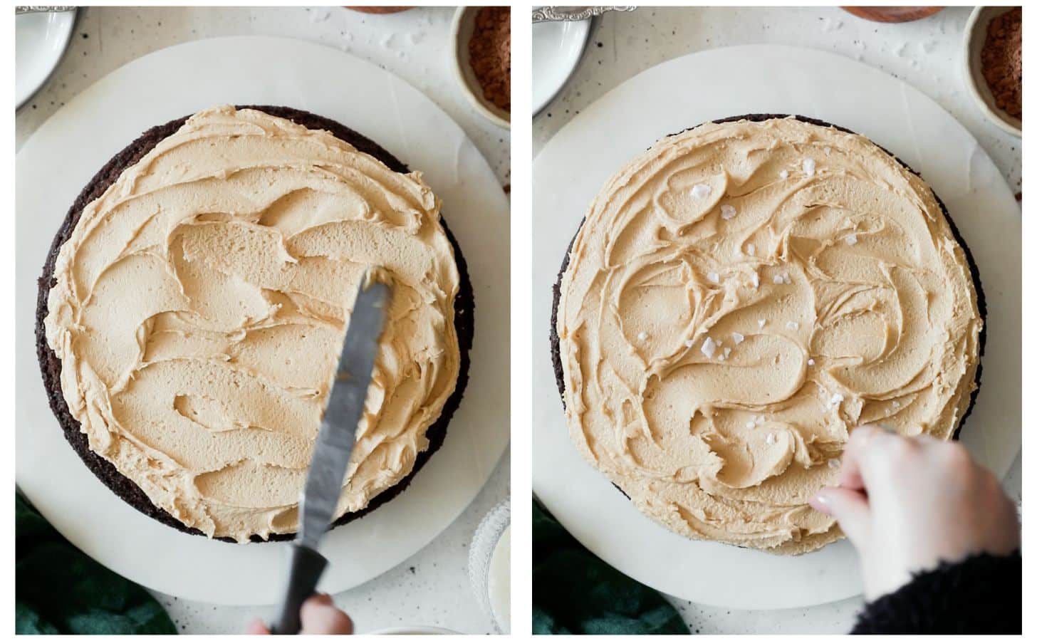 Malted Chocolate Cake With Peanut Butter Frosting