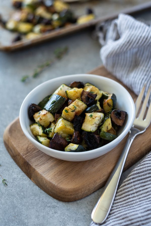 Roasted Zucchini and Mushrooms