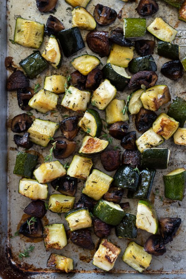 Roasted Zucchini and Mushrooms
