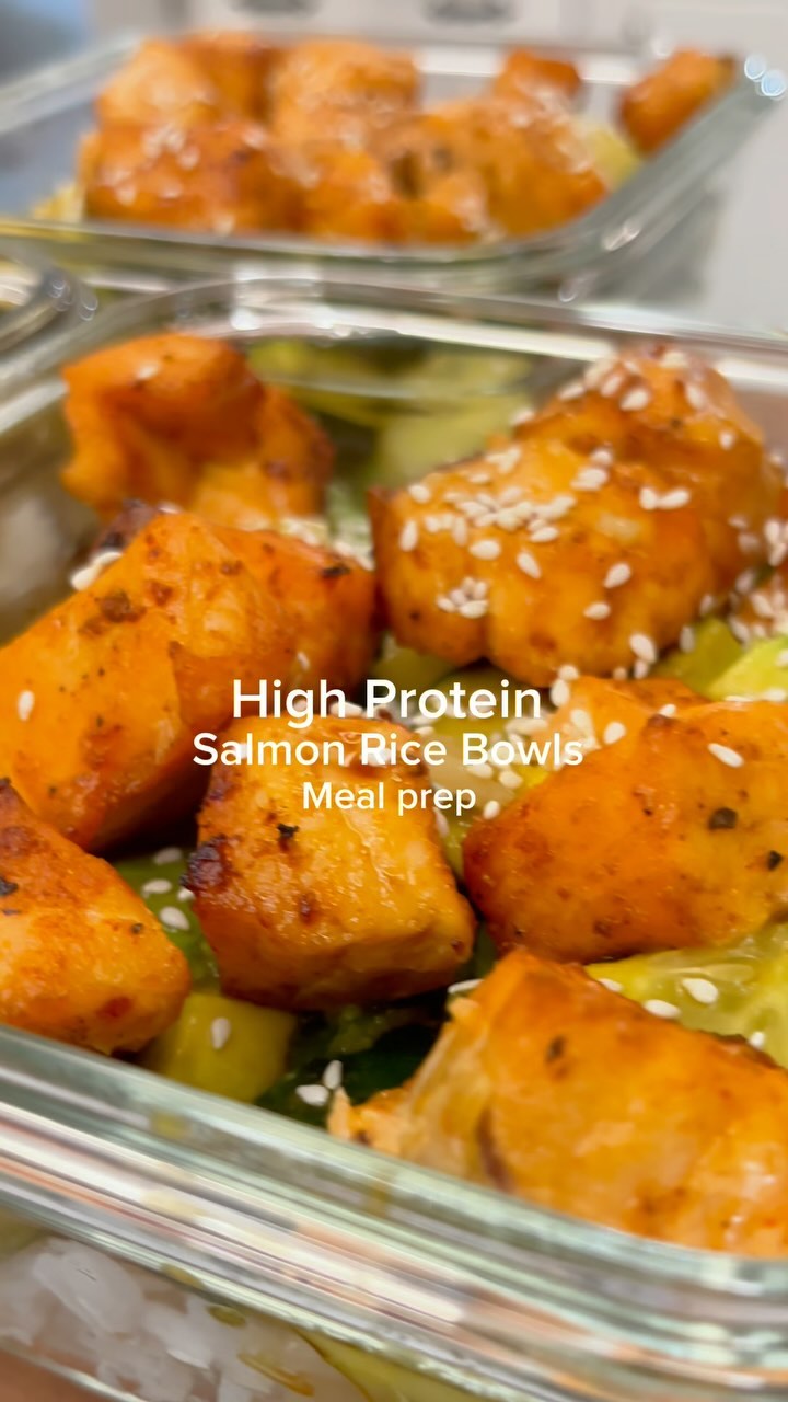 High Protein Salmon Rice Bowls