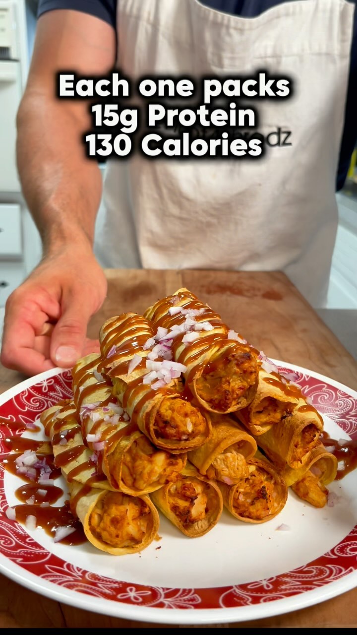 High Protein BBQ Chicken Taquitos