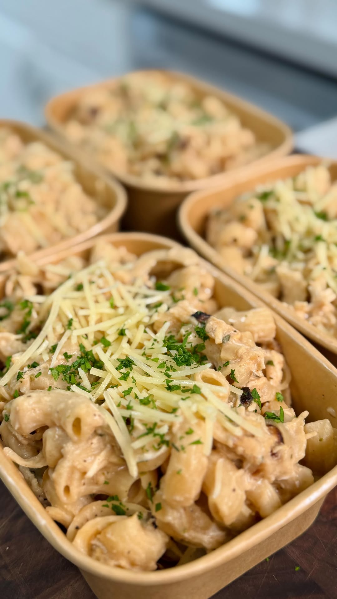 High Protein Shredded Chicken Alfredo Meal Prep