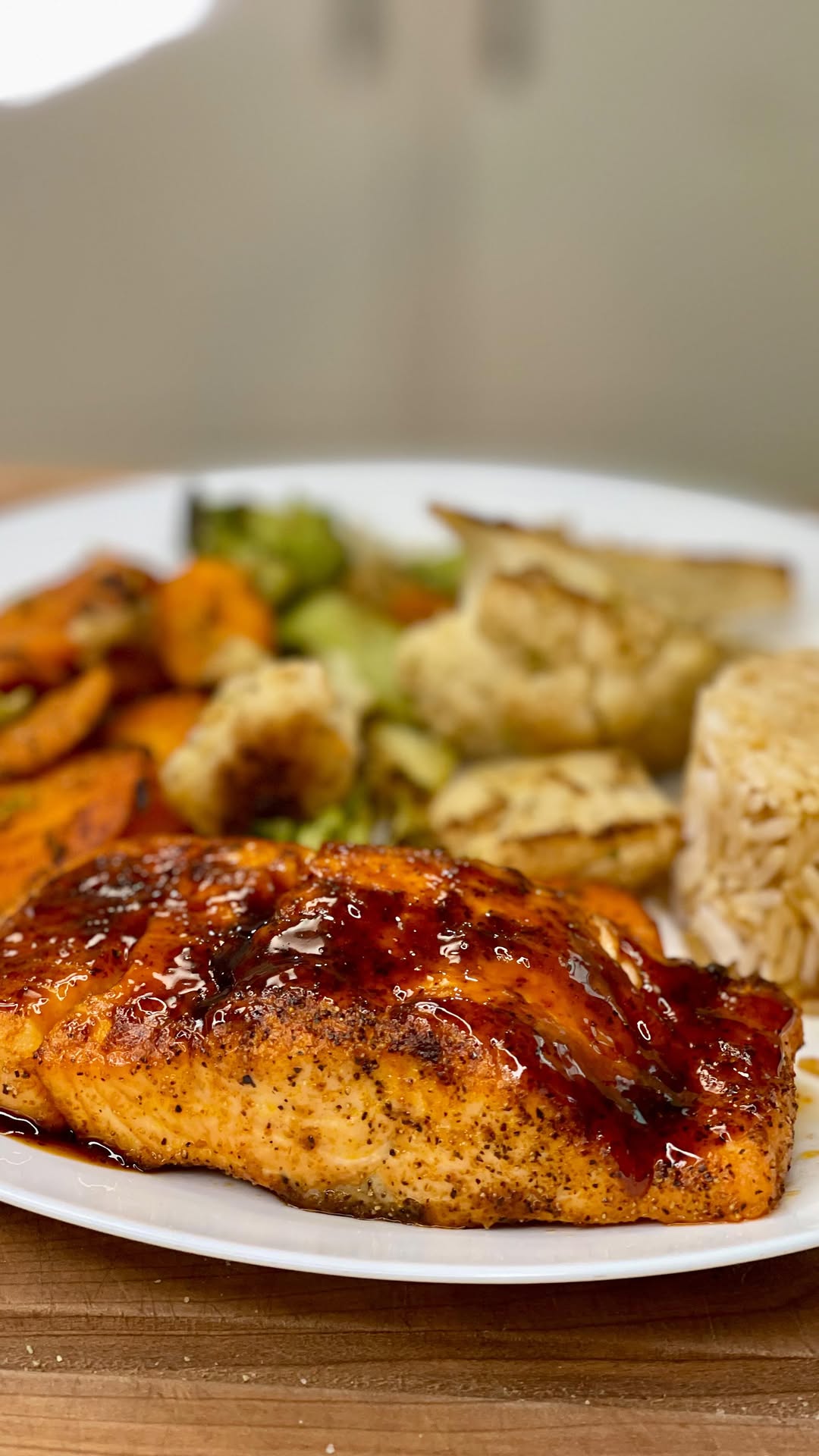 Salmon Veggie Rice Bowl