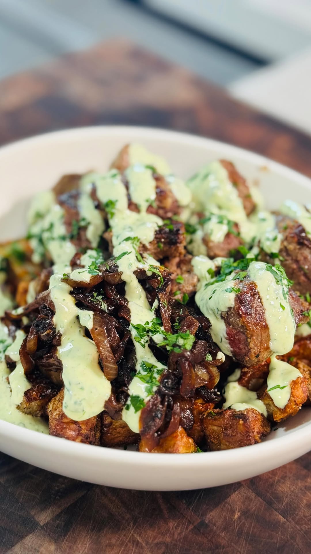 Garlic Herb Steak & Parmesan Potato Bowls