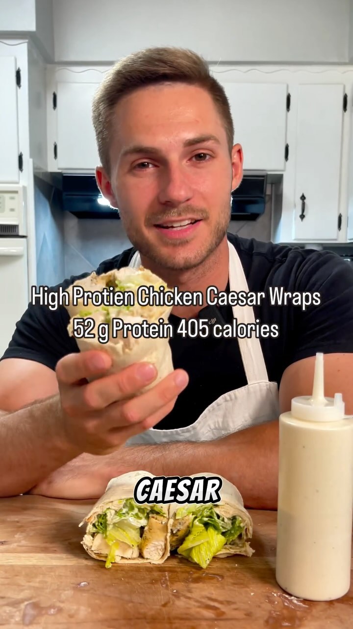 High Protein Chicken Caesar Wrap
