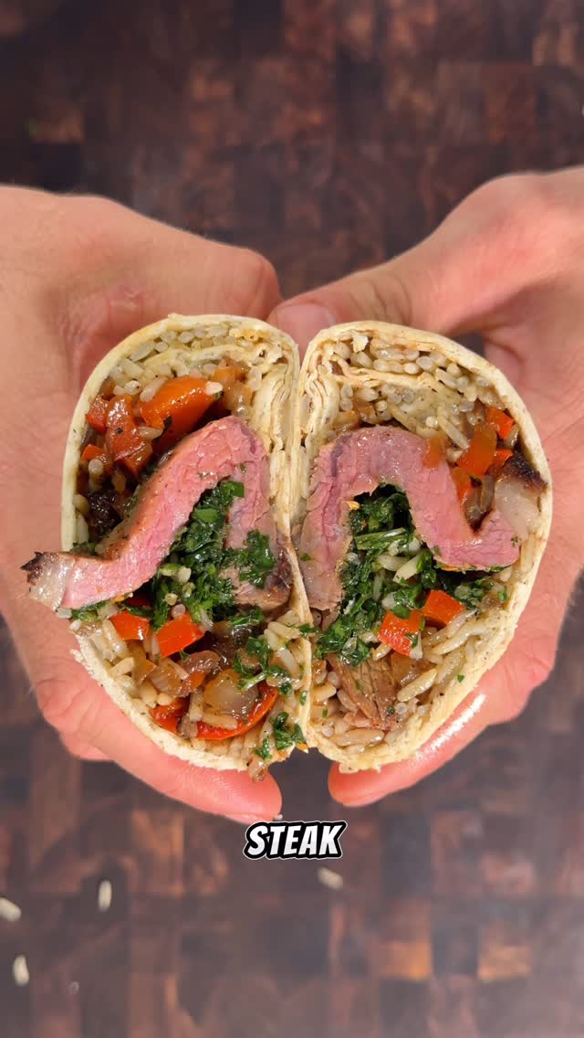 High Protein Chimichurri Steak Burrito