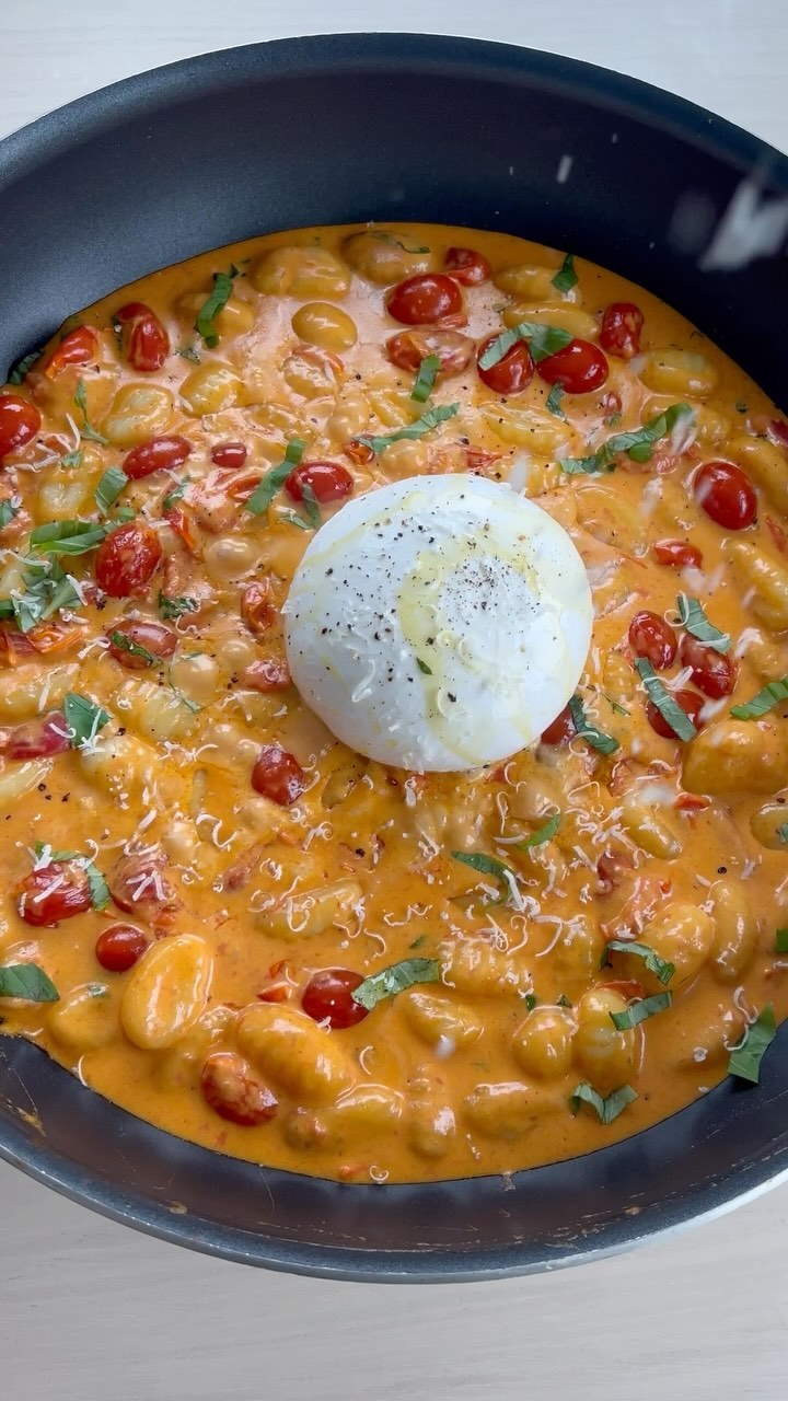 Creamy Tomato Gnocchi with Burrata