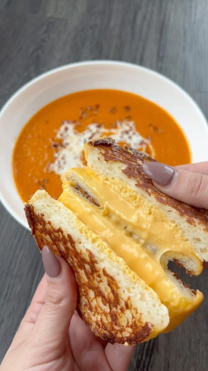 Roasted Tomato Soup with Grilled Cheese