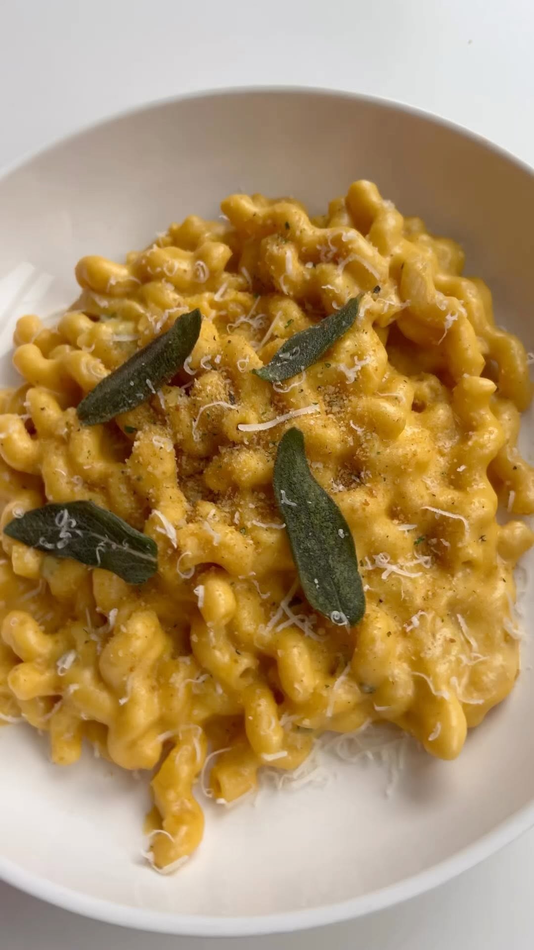 Cheesy Butternut Squash Pasta with Sage