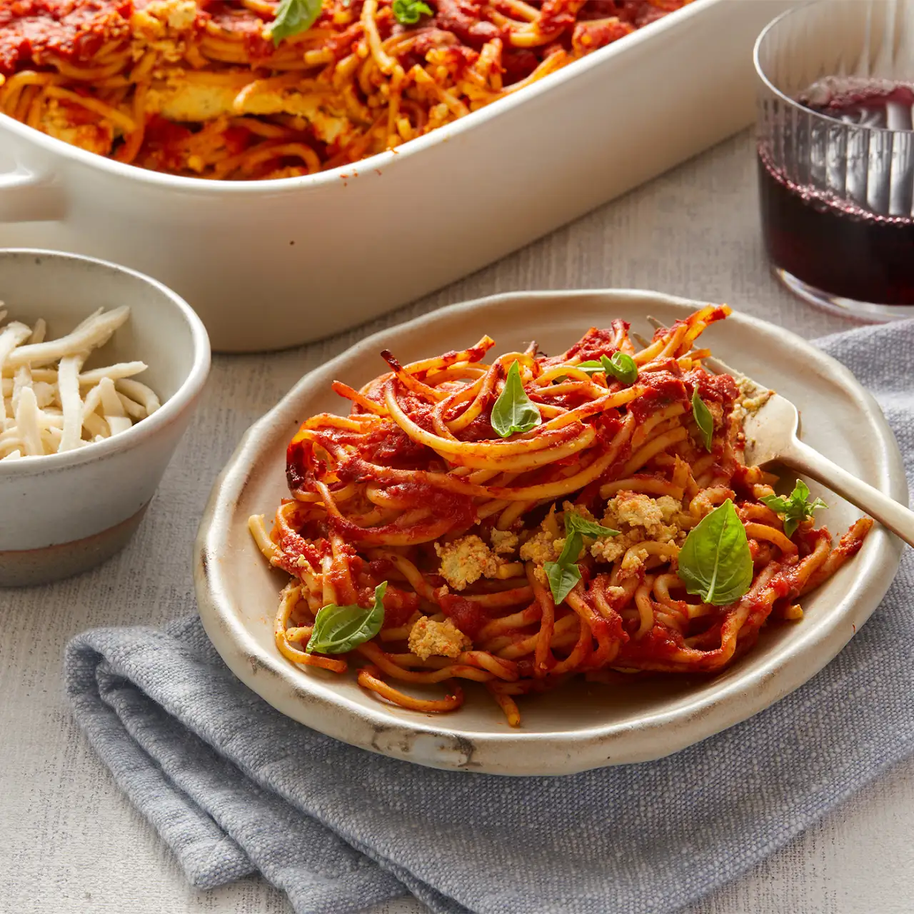 Vegan Baked Spaghetti