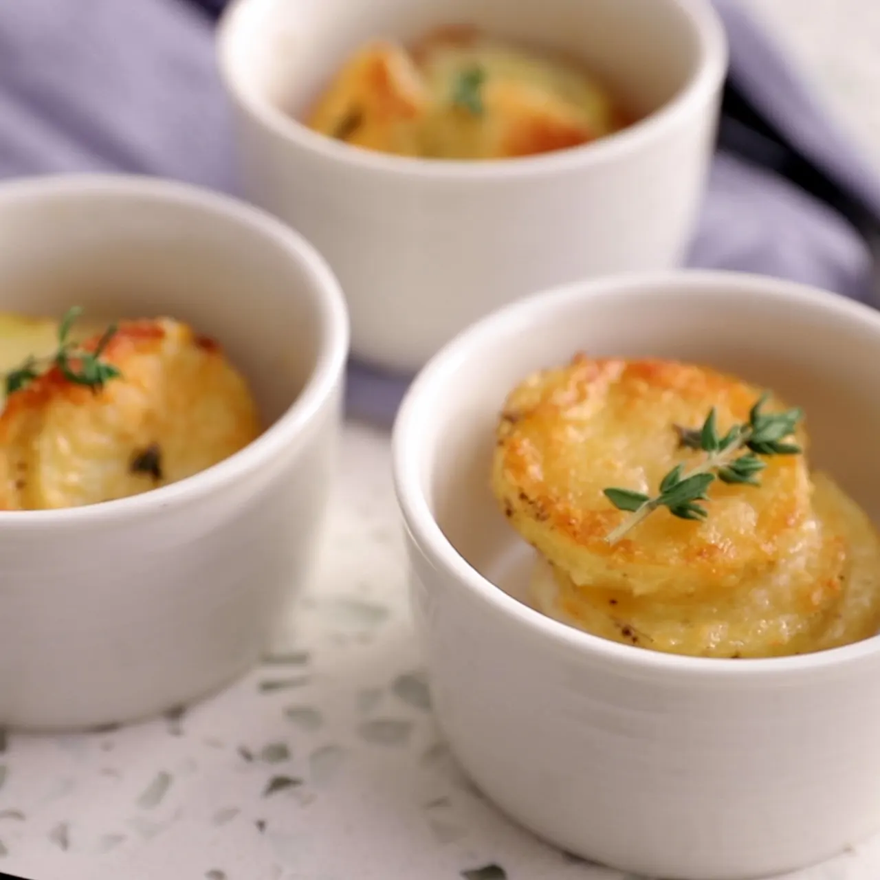 Individual Garlic Parmesan Potatoes Au Gratin