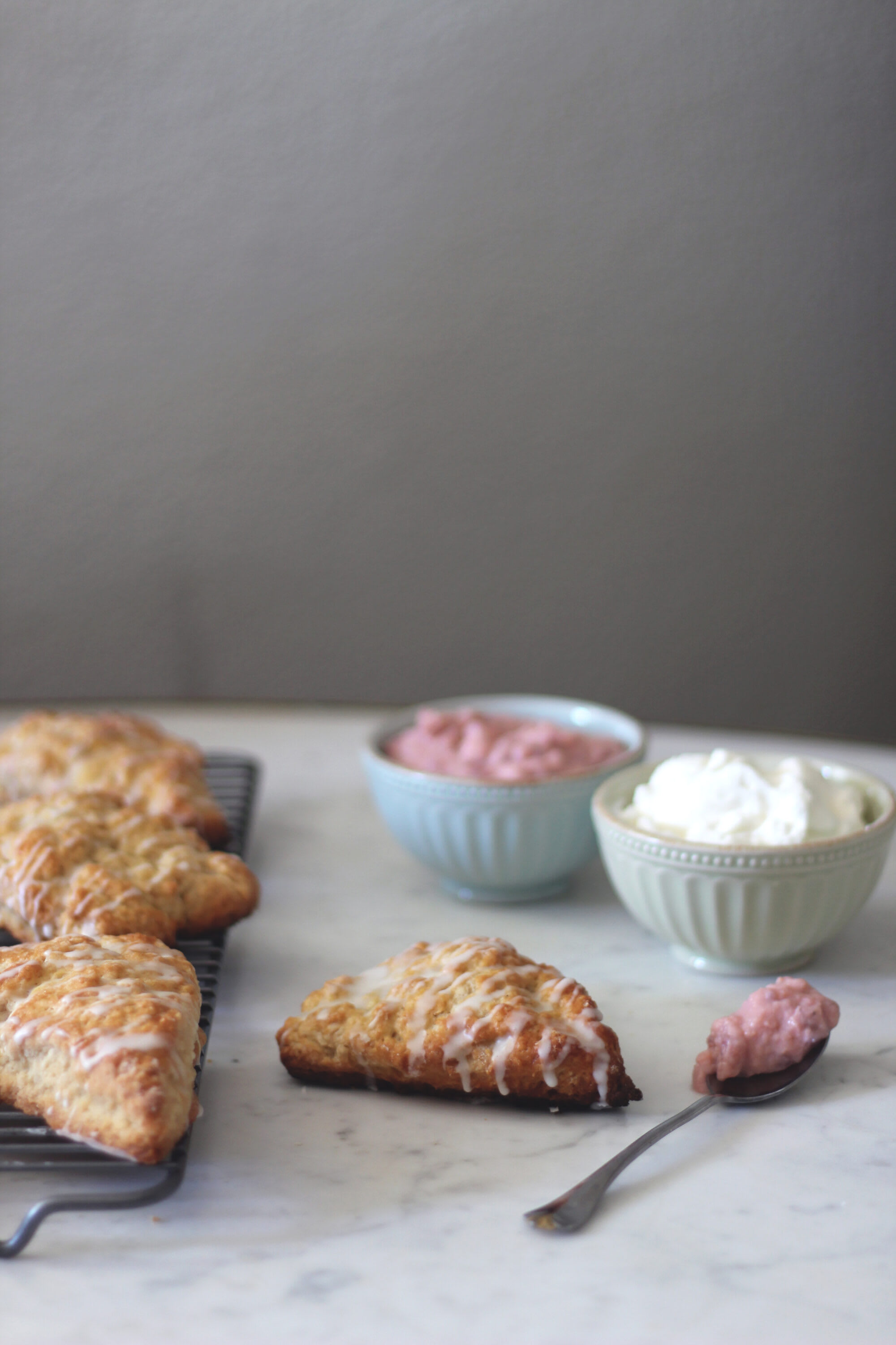 Vanilla + Cardamom Scones With Strawberry Curd