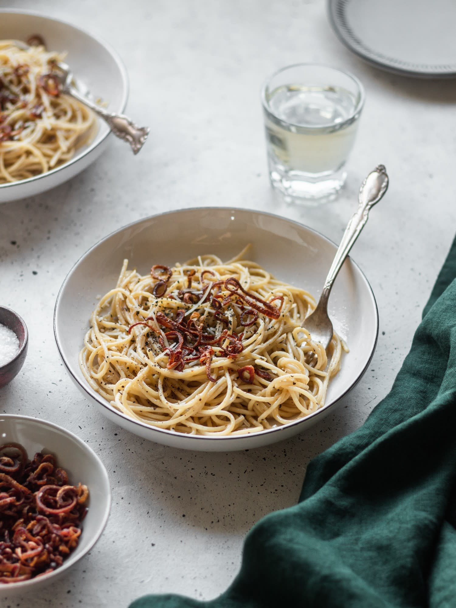 Cacio E Pepe With Fried Shallots